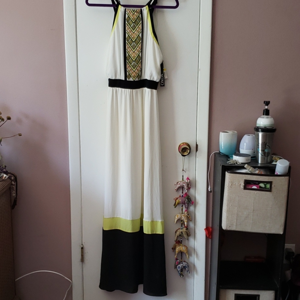 Bright geometric maxi dress